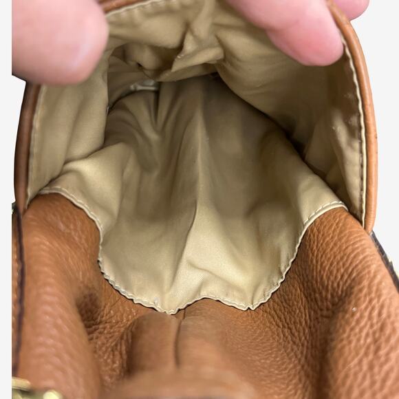 Coach Park Pyramid Studded Leather Hobo Shoulder Bag Tan Brown Large Tote - Picture 13 of 16